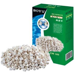 Наполнитель керамические кольца Boyu CR-500 для фильтра аквариума, 500 г