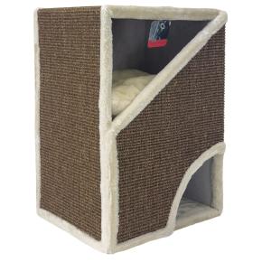 Когтеточка-домик Pet Choice, 40х35х60 см, коричневый, с подушкой