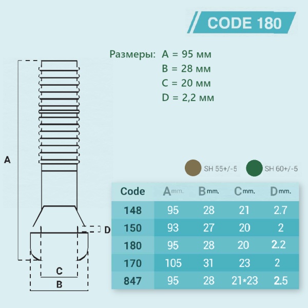 Перосъемный палец 180-60 зеленый