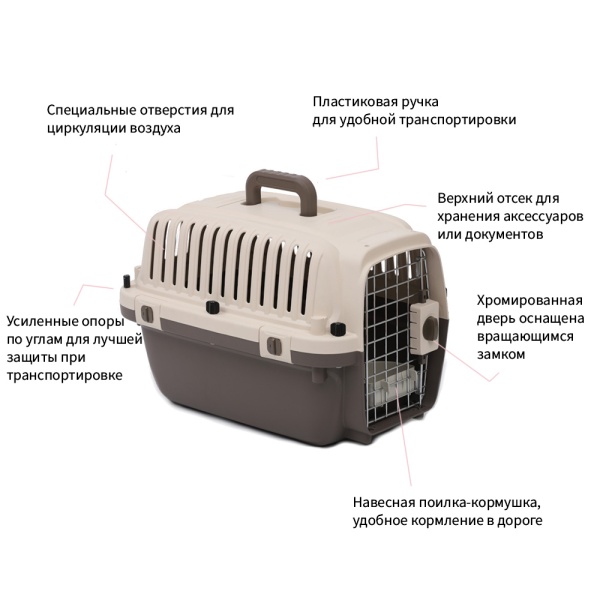Переноска Superior Range 61х42.5х41 см для кошек и собак Pet Choice, авиа стандарт