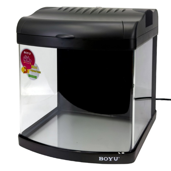 Аквариум Boyu Mini MT-408, 32 л, с фильтром, 2 LED лампы, серый