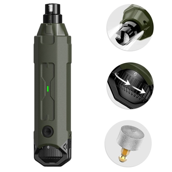 Гриндер для кошек и собак Petwant N60 USB, подсветка, LED индикатор, 6 скоростей, зеленый