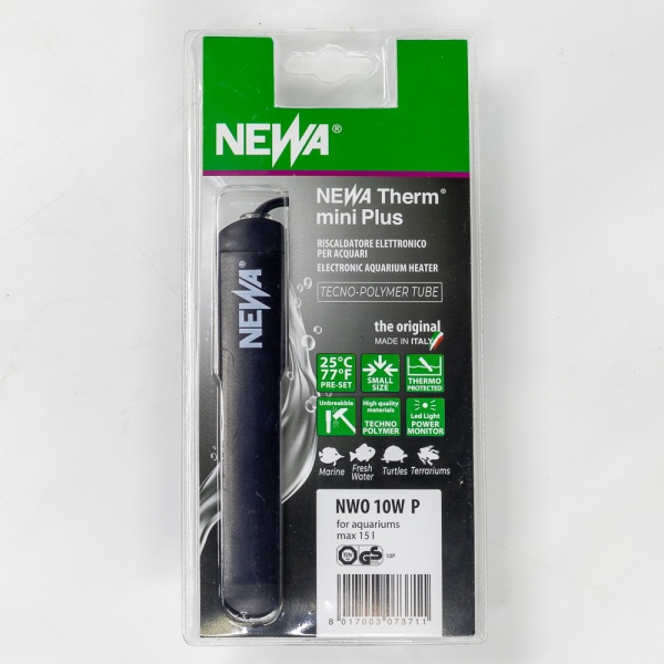Нагреватель для воды аквариума Newa Therm Mini NWO-10P 230V 50Hz 10W автоматический до 15 л с LED индикатором